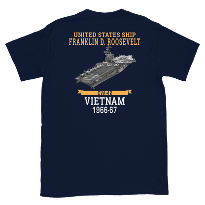 USS Franklin D. Roosevelt (CVA-42) 1966-67 VIETNAM T-Shirt – back view, navy