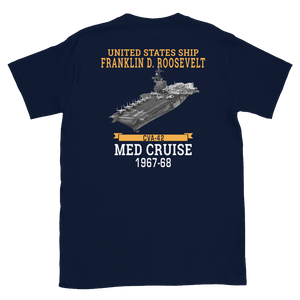 USS Franklin D. Roosevelt (CVA-42) 1967-68 MED CRUISE T-Shirt – back view, navy