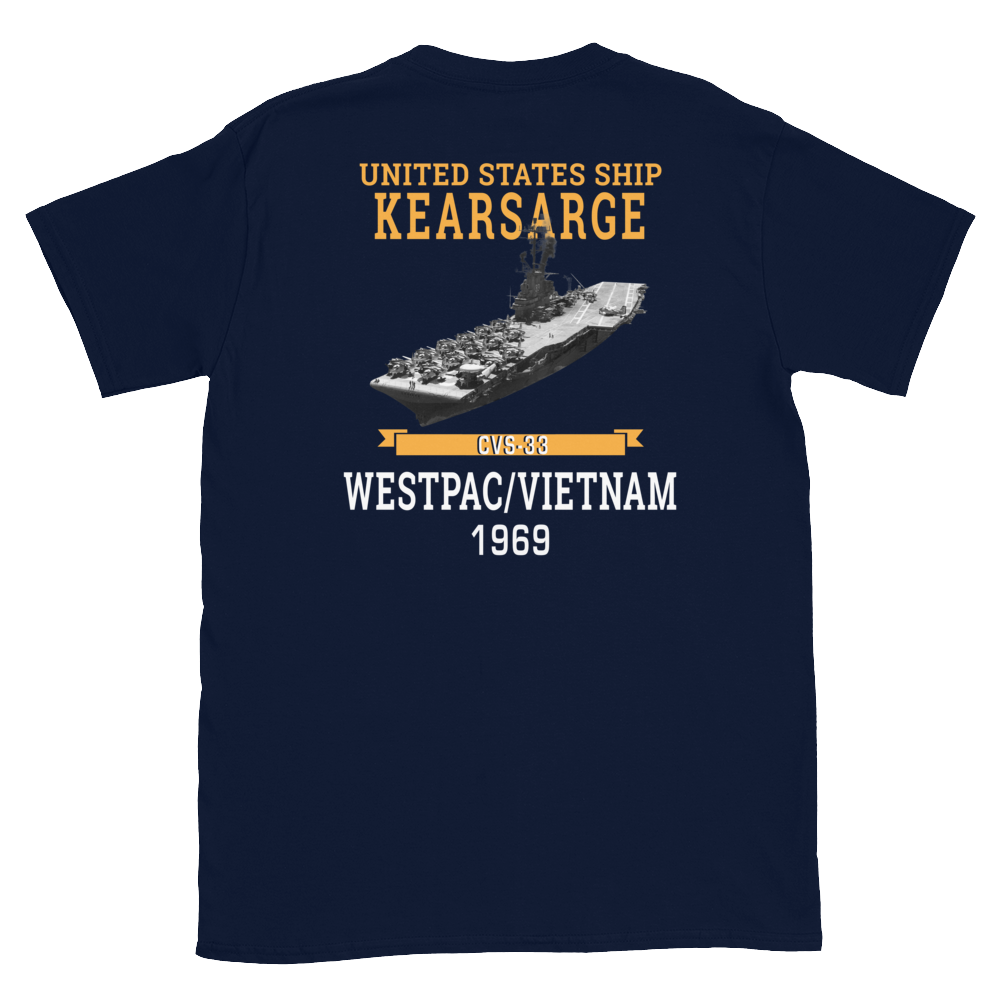 USS Kearsarge (CVS-33) 1969 WESTPAC/VIETNAM T-Shirt – back view, navy