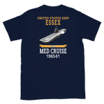 USS Essex (CVS-9) 1960-61 MED CRUISE T-Shirt – back view, navy
