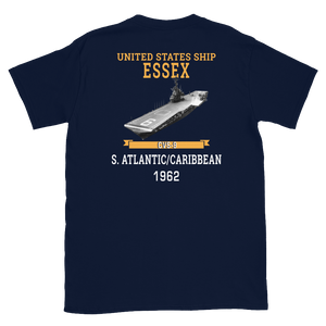 USS Essex (CVS-9) 1962 S. ATLANTIC/CARIBBEAN T-Shirt – back view, navy
