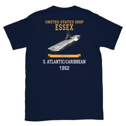 USS Essex (CVS-9) 1962 S. ATLANTIC/CARIBBEAN T-Shirt – back view, navy