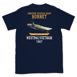 USS Hornet (CVS-12) 1967 WESTPAC/VIETNAM T-Shirt – back view, navy