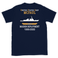 USS McFaul (DDG-74) 1999-2000 MAIDEN DEPLOYMENT Short-Sleeve Unisex T-Shirt – back view, navy