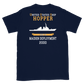 USS Hopper (DDG-70) 2000 MAIDEN DEPLOYMENT Short-Sleeve Unisex T-Shirt – back view, navy