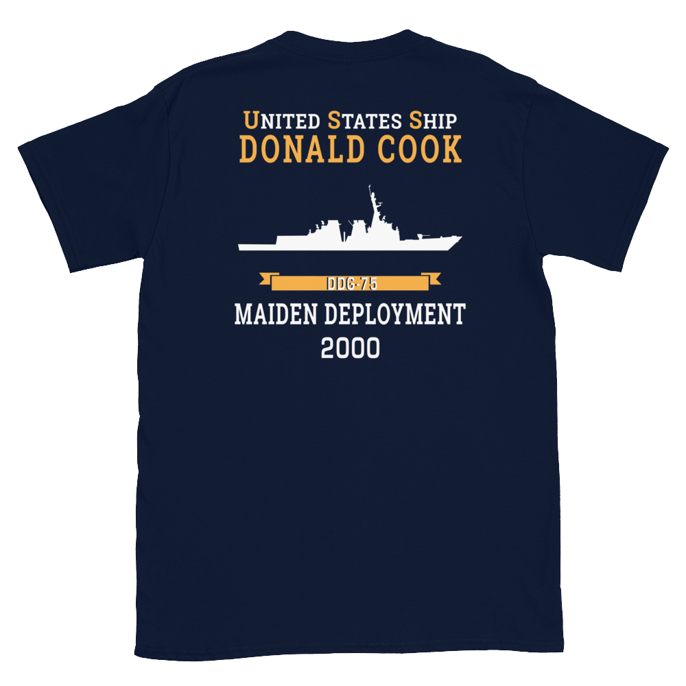 USS Donald Cook (DDG-75) 2000 MAIDEN DEPLOYMENT Short-Sleeve Unisex T-Shirt