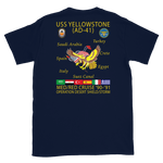 USS Yellowstone (AD-41) 1990-91 ODS/S Cruise Shirt – back view, navy