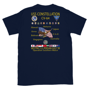 USS Constellation (CV-64) 1999 Cruise Shirt – back view, navy