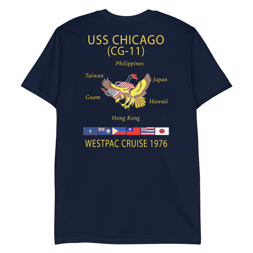USS Chicago (CG-11) 1976 WESTPAC T-Shirt – back view, navy
