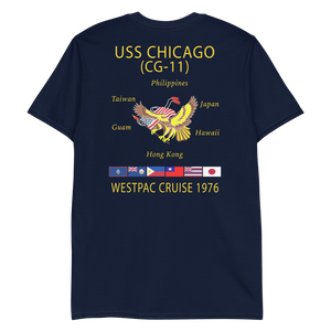 USS Chicago (CG-11) 1976 WESTPAC T-Shirt – back view, navy
