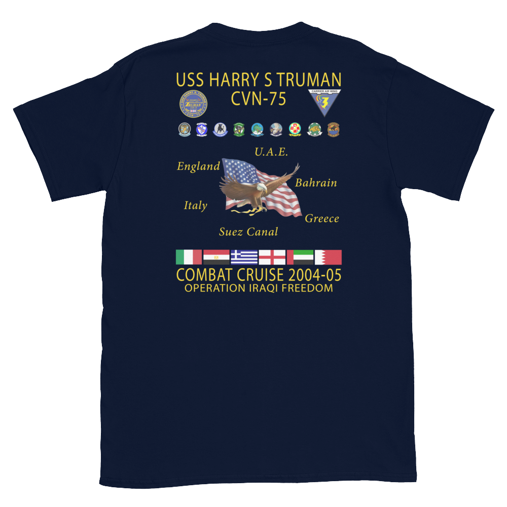 USS Harry S. Truman (CVN-75) 2004-05 Cruise Shirt – back view, navy