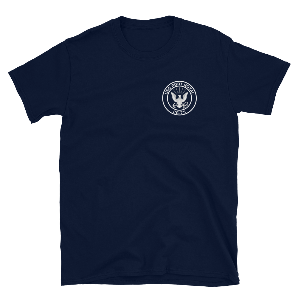 USS Port Royal (CG-73) 2013 WESTPAC/IO Short-Sleeve Unisex T-Shirt – front view, navy
