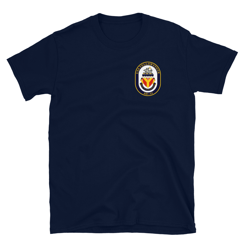 USS Yellowstone (AD-41) 1990-91 ODS/S Cruise Shirt – front view, navy