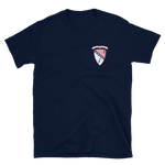 USS Chicago (CG-11) Ship's Crest T-Shirt - Blue – front view, navy