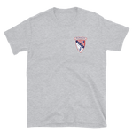 USS Chicago (CG-11) Ship's Crest T-Shirt - Blue – front view, grey
