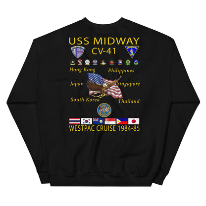 USS Midway (CV-41) 1984-85 Cruise Sweatshirt – black