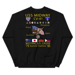 USS Midway (CV-41) 1979-80 Cruise Sweatshirt with Persian Gulf Yacht Club – black