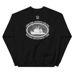USS San Jacinto (CG-56) 1989 Deployment Sweatshirt – back view, black