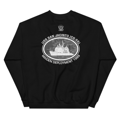 USS San Jacinto (CG-56) 1989 Deployment Sweatshirt – back view, black