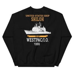 USS Shiloh (CG-67) 1998 WESTPAC/IO Sweatshirt – back view, black