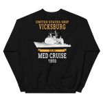 USS Vicksburg (CG-69) 1998 MED Unisex Sweatshirt – back view, black