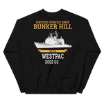USS Bunker Hill (CG-52) 2002-03 WESTPAC Unisex Sweatshirt – back view, black