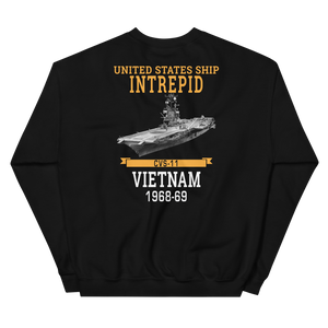 USS Intrepid (CVS-11) 1968-69 Vietnam Sweatshirt – back view, black