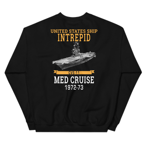 USS Intrepid (CVS-11) 1972-73 MED Sweatshirt – back view, black