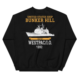 USS Bunker Hill (CG-52) 1992 WESTPAC/IO Unisex Sweatshirt