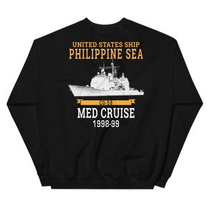 USS Philippine Sea (CG-58) 1998-99 Unisex Sweatshirt – back view, black