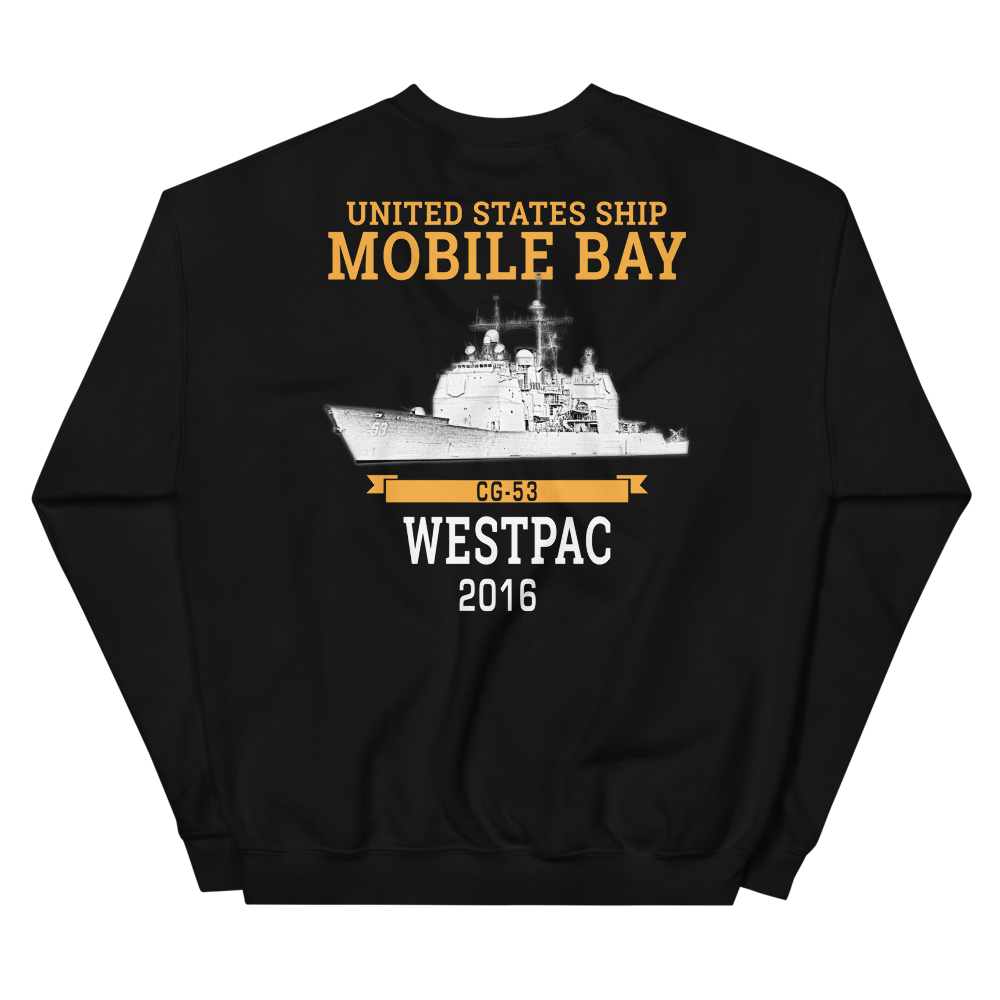 USS Mobile Bay (CG-53) 2016 Deployment Sweatshirt