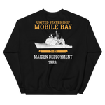 USS Mobile Bay (CG-53) 1989 Deployment Sweatshirt – back view, black