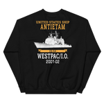USS Antietam (CG-54) 2001-02 Deployment Sweatshirt – back view, black