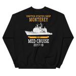 USS Monterey (CG-61) 2017-18 Unisex Sweatshirt – back view, black