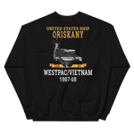 USS Oriskany (CVA-34) 1967-68 WESTPAC/VIETNAM Unisex Sweatshirt – back view, black