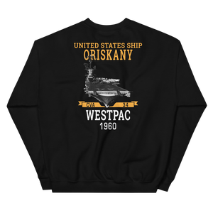 USS Oriskany (CVA-34) 1960 WESTPAC Unisex Sweatshirt – back view, black