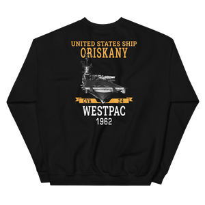 USS Oriskany (CVA-34) 1962 WESTPAC Unisex Sweatshirt – back view, black
