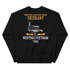 USS Oriskany (CVA-34) 1966 WESTPAC/VIETNAM Unisex Sweatshirt – back view, black