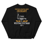 USS Oriskany (CVA-34) 1971 WESTPAC/VIETNAM Unisex Sweatshirt – back view, black