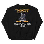 USS Yorktown (CVS-10) 1964-65 WESTPAC/VIETNAM Unisex Sweatshirt – back view, black