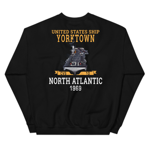 USS Yorktown (CVS-10) 1969 NORTH ATLANTIC Unisex Sweatshirt – back view, black