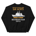 USS San Jacinto (CG-56) 2002-03 Deployment Sweatshirt – back view, black