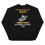 USS Wasp (CVS-18) 1960 S. ATLANTIC Unisex Sweatshirt – back view, black