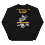 USS Wasp (CVS-18) 1967 CARIBBEAN Unisex Sweatshirt – back view, black