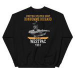 USS Bonhomme Richard (CVS-31) 1961 WESTPAC Unisex Sweatshirt – back view, black