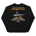 USS Bonhomme Richard (CVS-31) 1964 WESTPAC/VIETNAM Unisex Sweatshirt – back view, black