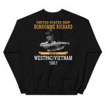 USS Bonhomme Richard (CVS-31) 1967 WESTPAC/VIETNAM Unisex Sweatshirt – back view, black