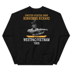 USS Bonhomme Richard (CVS-31) 1969 WESTPAC/VIETNAM Unisex Sweatshirt – back view, black