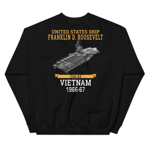 USS Franklin D. Roosevelt (CVA-42) 1966-67 VIETNAM Sweatshirt – back view, black