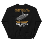 USS Franklin D. Roosevelt (CVA-42) 1967-68 MED CRUISE Sweatshirt – back view, black